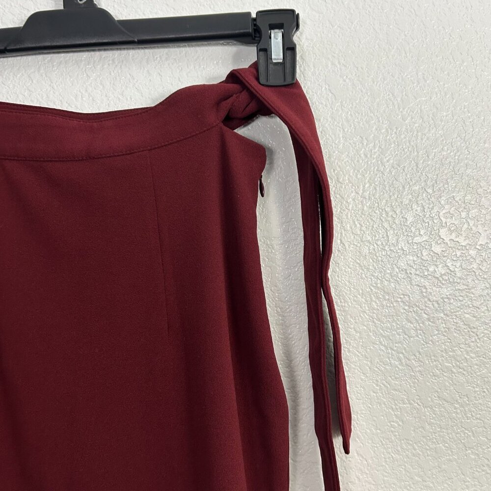 Express Burgundy Side Tie Pencil Skirt - Picture 3 of 5